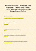 FGCU Civic Literacy Certification Prep &NewLine;2026&sol;2027 &vert; Updated Study Guide &vert; &NewLine;Practice Questions&comma; Detailed Answers & &NewLine;Comprehensive Review