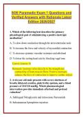 SOE Paramedic Exam 1 Questions and Verified Answers with Rationale Latest Edition 2026&sol;2027 