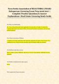 Nova Scotia Association of REALTORS&reg; &lpar;NSAR&rpar; &NewLine;Salesperson Licensing Exam Prep 2026&sol;2027 &vert; &NewLine;Complete Practice Questions & Answer &NewLine;Explanations &vert; Real Estate Licensing Study Guide 