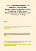 NSAR Salesperson Licensing Exam &NewLine;2026&sol;2027 Latest Edition &vert; &NewLine;Comprehensive Study Guide &vert; Practice &NewLine;Questions & Detailed Answer &NewLine;Explanations &vert; Nova Scotia Real Estate &NewLine;Licensing Exam Prep 