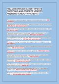 RNC-OB EXAM 2026 LATEST UPDATE&NewLine;QUESTIONS AND CORRECT VERIFIED&NewLine;ANSWERS ALREADY GRADED A&plus; 