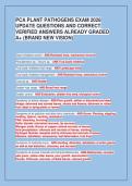 PCA PLANT PATHOGENS EXAM 2026&NewLine;UPDATE QUESTIONS AND CORRECT&NewLine;VERIFIED ANSWERS ALREADY GRADED&NewLine;A&plus; &lpar;BRAND NEW VISION&rpar;