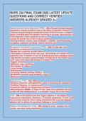 NURS 334 FINAL EXAM 2026 LATEST UPDATE&NewLine;QUESTIONS AND CORRECT VERIFIED&NewLine;ANSWERS ALREADY GRADED A&plus;
