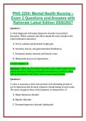PNG 2254&colon; Mental Health Nursing &ndash; Exam 2 Questions and Answers with Rationale Latest Edition 2026&sol;2027