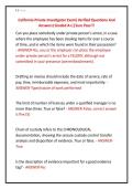 California Private Investigator Exam&lpar; Verified Questions And &NewLine;Answers&rpar; Graded A&plus;&vert;&vert;Sure Pass&excl;&excl;&excl;