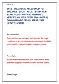 SCTE - BROADBAND TELECOMCENTER &NewLine;SPECIALIST &lpar;BTCS&rpar; - FACILITIES SECTION&NewLine;EXAM&ast;&ast;&ast; QUESTIONS AND ANSWERS &vert; &NewLine;VERIFIED AND WELL DETAILED ANSWERS &vert; &NewLine;DOWNLOAD AND PASS &vert; LATEST EXAM &NewLine;UPDATE 2026&sol;2027