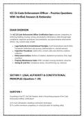ICC Z4 CODE ENFORCEMENT OFFICER EXAM PACK &vert; PRACTICE QUESTIONS WITH VERIFIED ANSWERS & RATIONALES &vert; 2026-2027 EDITION &lpar;&NewLine; COMPLETE VERSIONS&rpar;