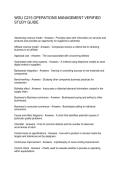 WGU C215 OPERATIONS MANAGEMENT VERIFIED STUDY GUIDE