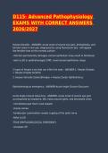 WGU D115 Advanced Pathophysiology Exam Questions with correct answers &NewLine;