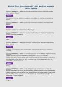 Bio Lab Final Questions with 100&percnt; Verified Answers&NewLine;Latest Update