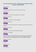 Bio 305 &lpar;Genetics&rpar; Exam 1 Questions with 100&percnt; Verified&NewLine;Answers Latest Update