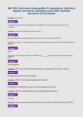 BIO 305 Final Exam study guide &lpar;70 questions&rpar; California Baptist University Questions with 100&percnt; Verified Answers Latest Update