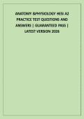 HESI A2 Anatomy & Physiology Exam Prep Bundle 2026&sol;2027 &vert; Comprehensive Practice Tests &plus; 100&percnt; Verified Answers &vert; Detailed Rationales &vert; Latest A&P Review