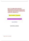 WGU C715 ORGANIZATIONAL &NewLine;BEHAVIOR EXAM QUESTIONS AND &NewLine;VERIFIED SOLUTIONS&vert;VERIFIED & &NewLine;ALREADY GRADED A&plus;  &NewLine;Most Studied &vert; Updated  