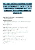 AQA GCSE COMBINED SCIENCE&lowbar; TRILOGY 8464&lowbar;C&lowbar;1F CHEMISTRY PAPER 1F PAPER & MARK SCHEME FINAL TEST 2026&period;pdf&NewLine;&NewLine;