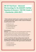 NR 567 Final Exam &ndash; Advanced Pharmacology for the AGACNP &vert; Verified Questions & Answers &vert; 100&sol;100 &vert; Grade A &ndash; Chamberlain &lpar;2026&ndash;2027&rpar;