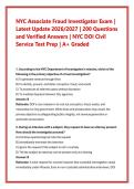 NYC Associate Fraud Investigator Exam &vert; Latest Update 2026&sol;2027 &vert; 200 Questions and Verified Answers &vert; NYC DOI Civil Service Test Prep &vert; A&plus; Graded