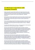 CJ 305 Exam 3 Questions with Complete Answers