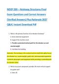 NEIEP 200 &ndash; Hoistway Structures Final &NewLine;Exam Questions and Correct Answers &NewLine;&lpar;Verified Answers&rpar; Plus Rationale 2027 &NewLine;Q&A&vert; Instant Download Pdf