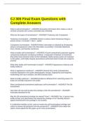 CJ 305 Final Exam Questions with Complete Answers