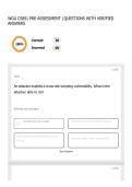WGU D385 PRE-ASSESSMENT QUESTIONS WITH VERIFIED ANSWERS