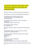 VETERINARY MEDICINE EXAM SCRIPT FINAL&NewLine;PAPER 2026 COMPLETE QUESTIONS AND&NewLine;ANSWERS REVIEW