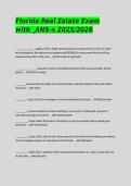 Florida Real Estate Exam with correct answers