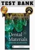 Test Bank for Dental Materials Foundations and Applications 11th Edition &lpar; Powers&comma; Wataha &rpar; &vert; All 15 chapters&NewLine;