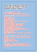 NR 607 FINAL EXAM 2026 LATEST UPDATE&NewLine;QUESTIONS AND CORRECT VERIFIED&NewLine;ANSWERS ALREADY GRADED A&plus;