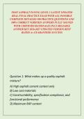FDOT ASPHALT PAVING LEVEL 2 LATEST UPDATED REAL FINAL PRACTICE EXAM WITH ALL POSSIBLE COMPLETE DETAILED 100 PRACTICE QUESTIONS AND 100&percnt; CORRECT VERIFIED ANSWERS FULLY SOLVED WITH CERTIFIED RATIONALES PLUS RELIABLE ANSWER KEY 2026-2027 UPDATED VERSION BEST