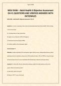 WGU D446 &ndash; Adult Health II Objective Assessment OA V1 and V2