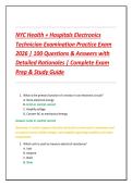 NYC Health &plus; Hospitals Electronics Technician Examination Practice Exam 2026 &vert; 100 Questions & Answers with Detailed Rationales &vert; Complete Exam Prep & Study Guide