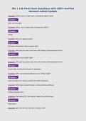 Bio 1 Lab final Exam Questions with 100&percnt; Verified Answers Latest Update&NewLine;