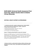 NURS 8020C Advanced Health Assessment Final Exam Prep &vert; Master Question Bank & Detailed Clinical Rationales