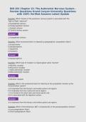 BIO 201 Chapter 15&colon; The Autonomic Nervous System - Review Questions Grand Canyon University Questions with 100&percnt; Verified Answers Latest Update
