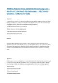 NCMHCE National Clinical Mental Health Counseling Exam &vert; 450 Practice Questions & Detailed Answers &vert; NBCC Clinical Simulation Test Bank &vert; A&plus; Guide