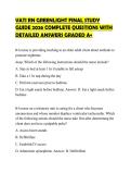VATI RN GREENLIGHT FINAL STUDY&NewLine;GUIDE 2026 COMPLETE QUESTIONS WITH&NewLine;DETAILED ANSWERS GRADED A&plus;