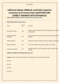 California Cabinet&comma; Millwork&comma; and Finish Carpentry Contractor &lpar;C-6&rpar; License Exam Q