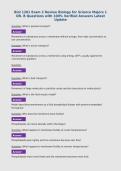 Biol 1201 Exam 2 Review Biology for Science Majors 1 DR&period; B Questions with 100&percnt; Verified Answers Latest Update
