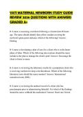 VATI MATERNAL NEWBORN STUDY GUIDE&NewLine;REVIEW 2026 QUESTIONS WITH ANSWERS&NewLine;GRADED A&plus;