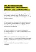 VATI MATERNAL NEWBORN&NewLine;COMPREHENSIVE FINAL PAPER 2026&NewLine;QUESTIONS WITH ANSWERS GRADED A&plus;