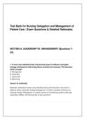 Test Bank for Nursing Delegation and Management of Patient Care &vert; Exam Questions & Detailed Rationales