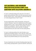 VATI MATERNAL AND NEWBORN&NewLine;PRACTICE EVALUATION SCRIPT 2026&NewLine;QUESTIONS WITH SOLUTIONS GRADED A&plus;