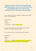 Final Exam Prep for NUR 631 Advanced Physiology and Pathophysiology with a Review of 360 Latest Final Exam Questions and Correct Answers with Rationales&sol; NUR 631 Final Exam Prep &lpar;2026-2027&rpar;