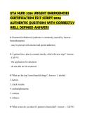 UTA NURS 5338 URGENT EMERGENCIES&NewLine;CERTIFICATION TEST SCRIPT 2026&NewLine;AUTHENTIC QUESTIONS WITH CORRECTLY&NewLine;WELL DEFINED ANSWERS