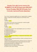 Practice Test with Correct Answers for WORKDAY Pro HCM Exam Latest 2026-2027&sol; Newest Workday PRO HCM Practice Test &lpar;Correctly Answered Practice Questions&rpar; 