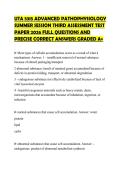 UTA 5315 ADVANCED PATHOPHYSIOLOGY&NewLine;SUMMER SESSION THIRD ASSESSMENT TEST&NewLine;PAPER 2026 FULL QUESTIONS AND&NewLine;PRECISE CORRECT ANSWERS GRADED A&plus;