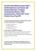 RN VATI Adult Medical-Surgical 2026 &vert; Verified Questions and Answers with Detailed Rationales 