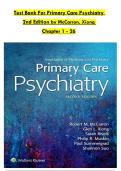 Primary Care Psychiatry 2nd Edition by McCarron & Xiong &ndash; Chapters 1&ndash;26 &ndash; Complete Test Bank with Practice Questions and Answer Key