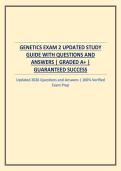 UPDATED STUDY GUIDE WITH QUESTIONS AND ANSWERS FOR GENETICS EXAM 2